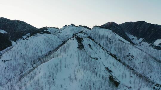 浙江清凉峰国家级自然保护区雪景风光航拍