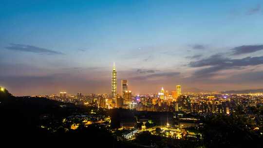 台北市城市日转夜延时摄影！