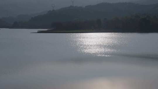 湖泊阳光水波风景空镜