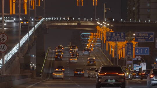 过年喜庆氛围 新年繁华夜景 热闹过年