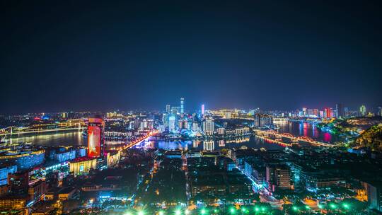 8k延时夜景CBD广西柳州新城区素材视频素材模板下载