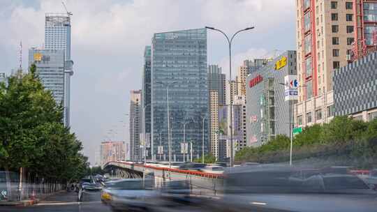 青年大街车水马龙延时素材