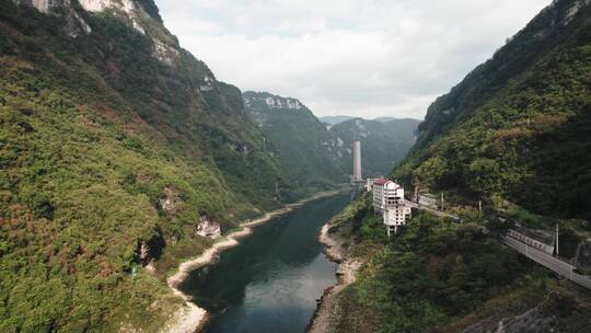 彭水乌江画廊摩围山水电站航拍风光开头