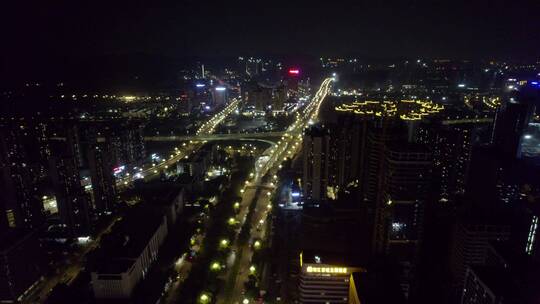 广州黄埔区开创大道萝岗住宅夜景