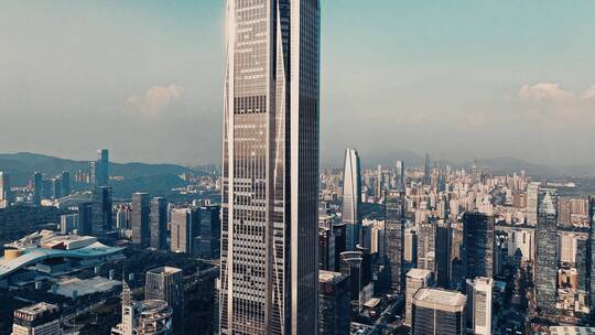 深圳平安金融中心清晨航拍