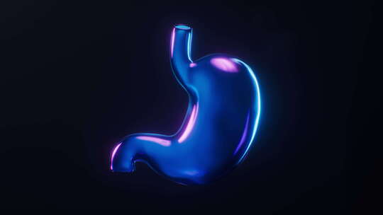 胃部与霓虹灯光效果循环动画3D渲染