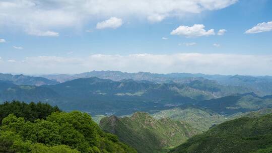 航拍北京门头沟高山森林峡谷自然风光