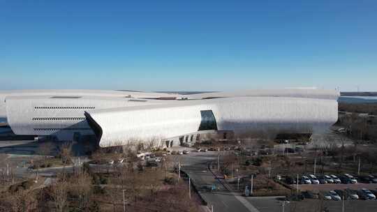 天津滨海国家海洋博物馆城市建筑风光航拍