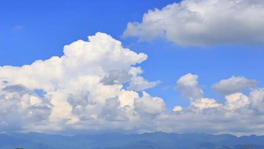 蓝天白云晴空空境 流动的云 时间变化