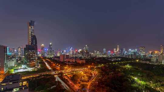 深圳南山粤海街道天际线夜景延时