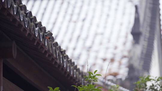 【空镜】4K-冬季雪后屋檐-传统建筑-多角度