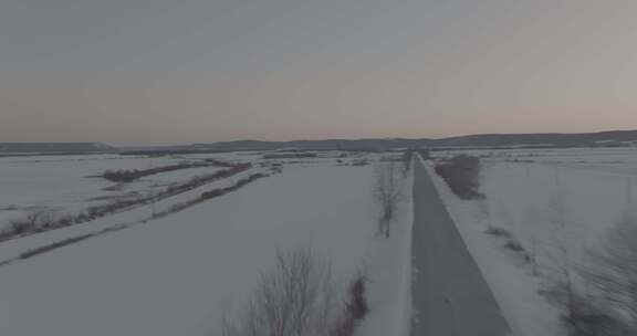 黑龙江冬季雪景航拍