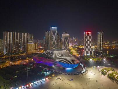 大连繁华城市夜景东港城市夜景延时