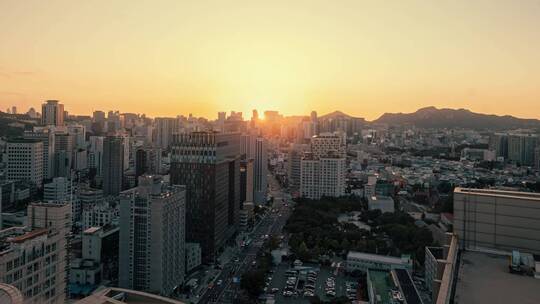 韩国首尔城市街头延时摄影