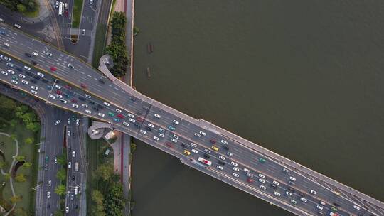 广州城市交通汽车拥堵航拍素材视频素材模板下载