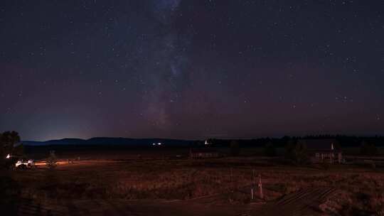 夜空，星星，银河，大灯