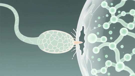 精子与细胞结合微观素材