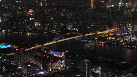 卢浦大桥夜景航拍