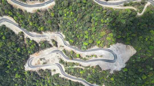 航拍山地盘山公路