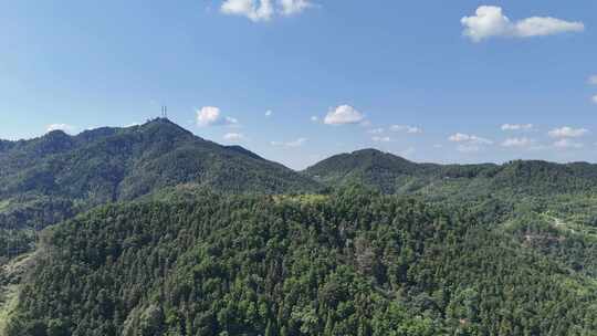 航拍山川丘陵大山山脉森林植物