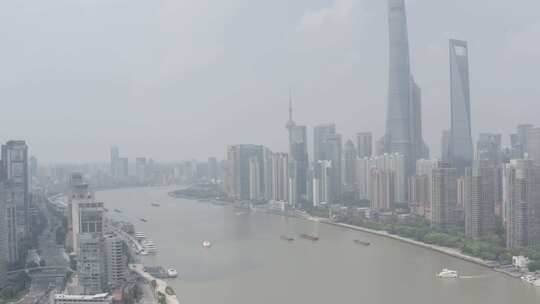 原创航拍LOG3上海陆家嘴外滩建筑4K-3