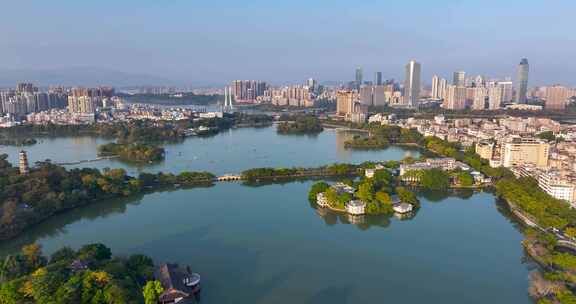 航拍广东省惠州西湖风景区20