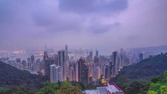 香港，太平山顶，亚洲，都会