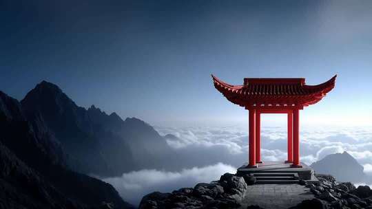 云海之上：东方红亭的宁静与壮美
