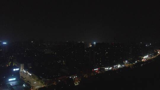 城市航拍湖南株洲夜景