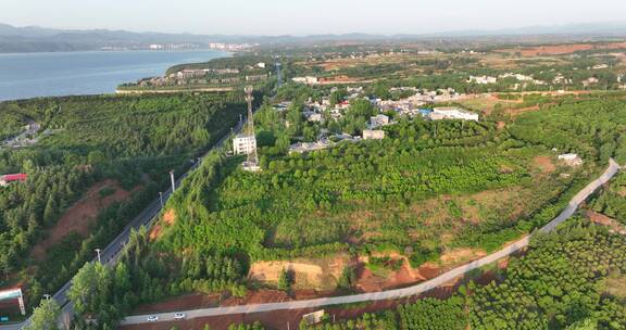 青山绿水生态水库淡水资源水利环保晚霞乡村