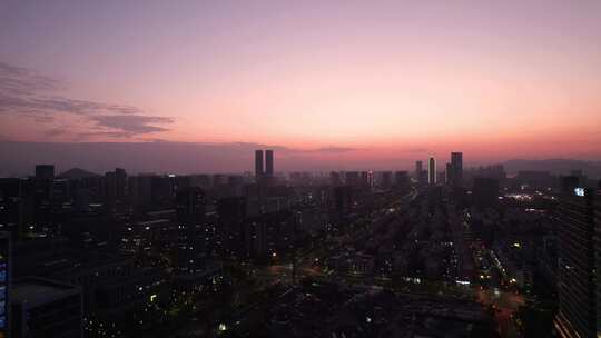 杭州滨江区城市建筑风景航拍