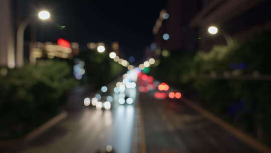 城市街道车流夜景
