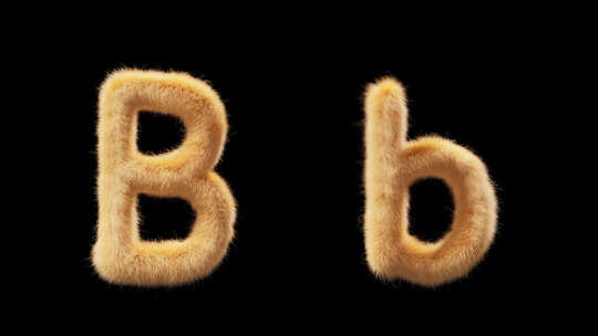大写和小写Chick羊毛字母B的3D动画