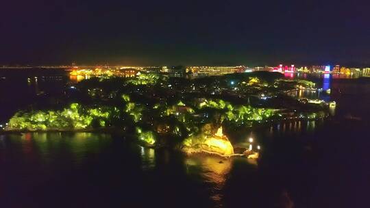 厦门鼓浪屿夜景视频素材模板下载