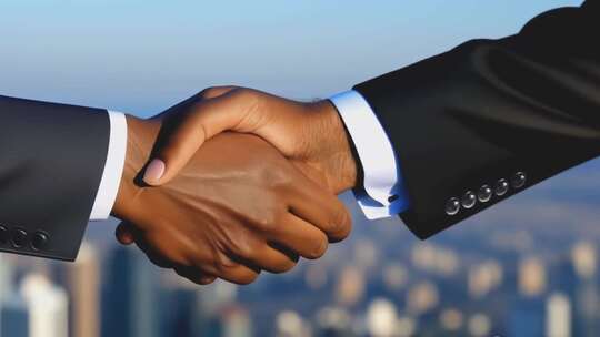 商务人士握手合作签约