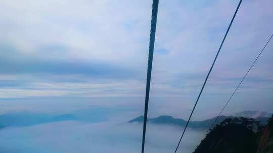 安徽黄山索道缆车雪山美景风景视频素材