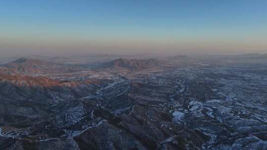 航拍农村雪景