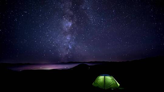 夜空中星轨移动