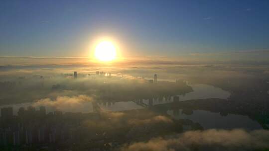 惠州惠城日出大景视频素材模板下载