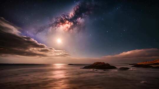 海边星空银河夜景