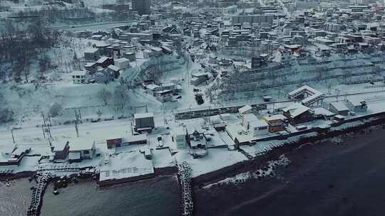 日本北海道铁路列车航拍