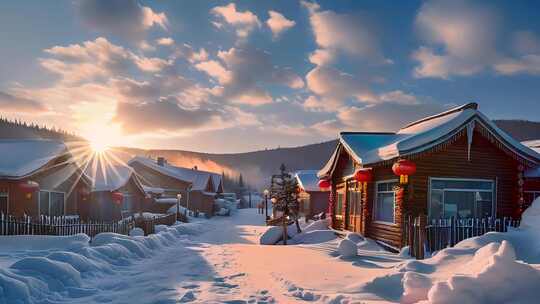 「有版权」航拍中国雪乡4K