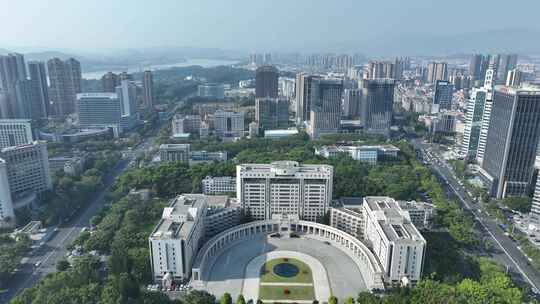 惠州市政府办公大楼航拍惠州市人民政府建筑