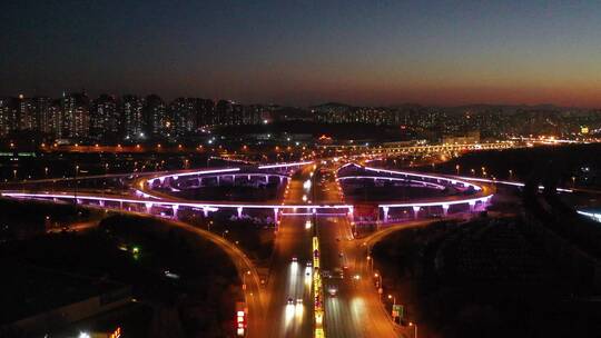 夜晚交通 北京立交 城市交通视频素材模板下载