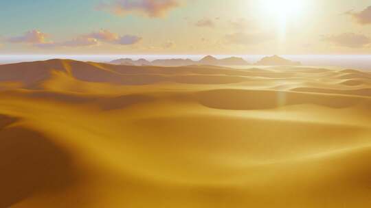 华夏文明 风吹黄沙 唯美延时 沙漠夕阳视频素材模板下载