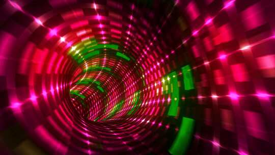 循环发光闪烁颜色水晶隧道