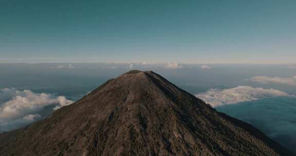 火山，危地马拉，峰，烟