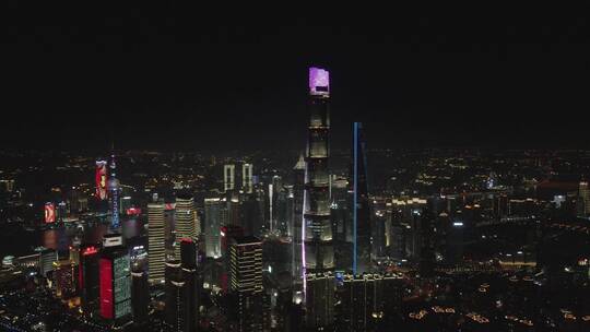 上海外滩夜景4K航拍原素材视频素材模板下载