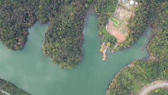 航拍南京浦口老山象山湖公园