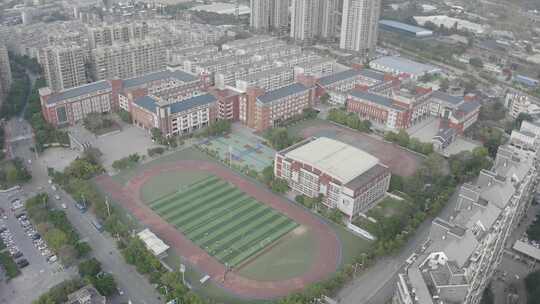 福建省龙岩市新罗区南城街道莲东中学航拍